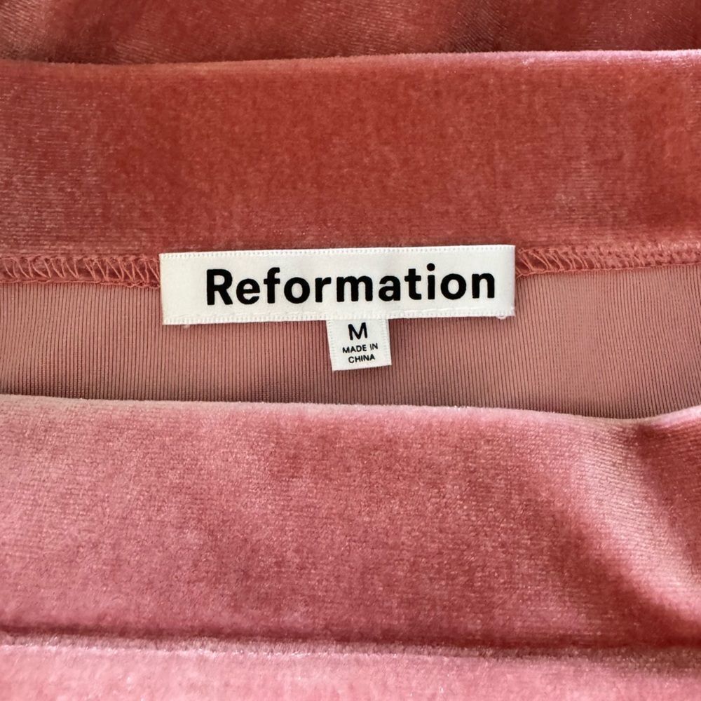 NWT REFORMATION / Adalynn Velvet Pink Maxi Skirt Size M - Picture 6 of 9
